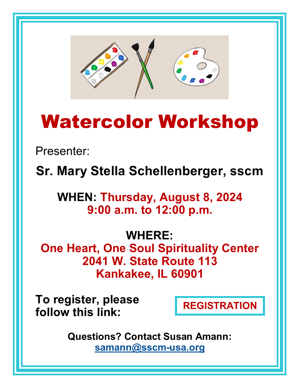 Watercolor Workshop: Click here to register
